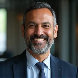 Portrait of CEO - Headshot of a confident Indian man with tech background